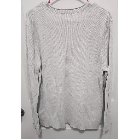 Express Mens Pullover Button Shirt  Xl Extra Large 100% Cotton Gray Long Sleeve - Picture 3 of 6